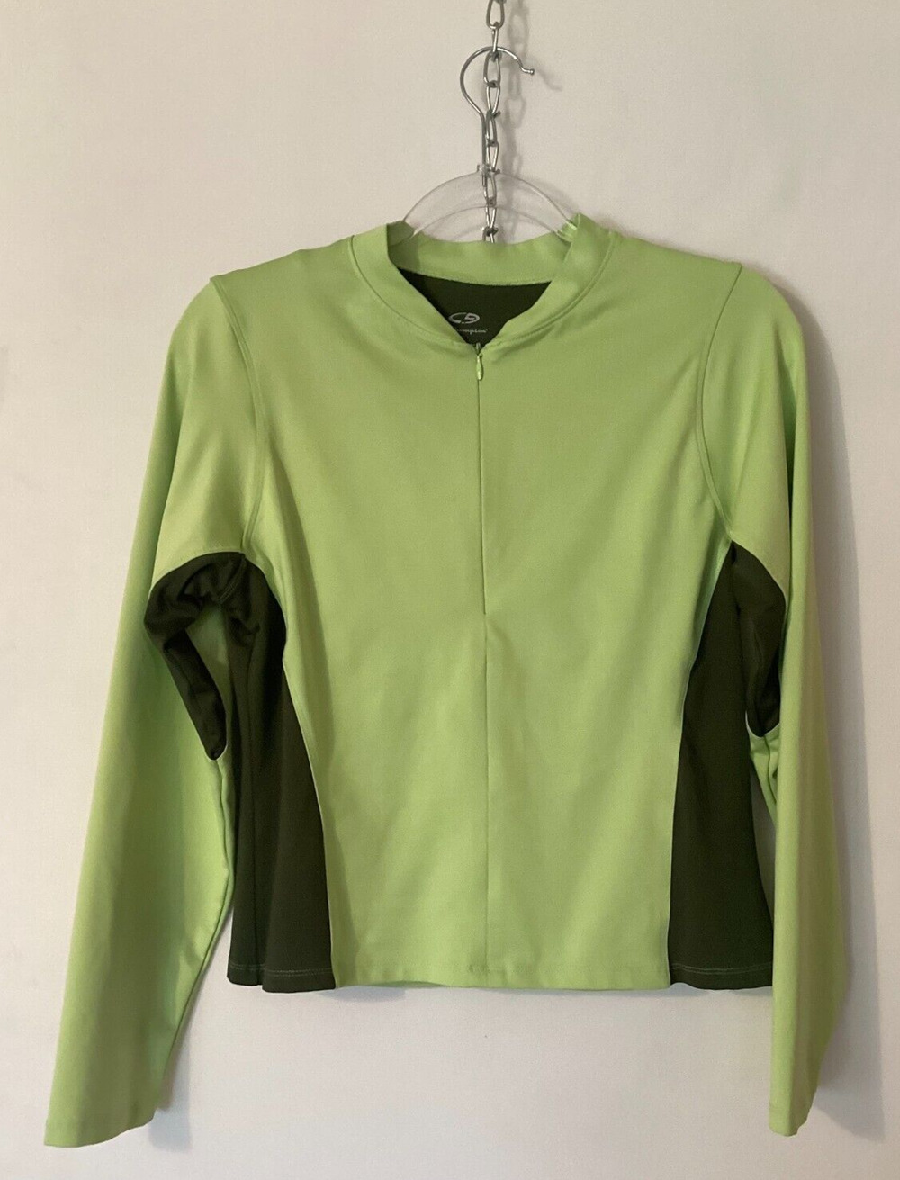 Champion Jr. Long Sleeve Cycling Inner Bra Shirt Sz L Green